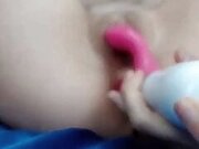 Horny teen fucking her perfect ass and pussy to orgasm