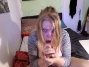 'Busty plays with her body and gets a cumshot '