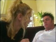 Big dick stud destroys a tight pink school girl pussy on couch