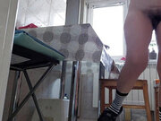 Hairy Brunette Pussy, Big Tits, Sensual Hairy Woman in the Kitchen. Sexy Mom, Hairy Pussy, Big Ass