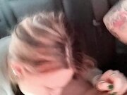 Nebraska college slut, blonde amateur sucks stranger in car