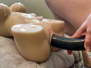 Tantaly Dolls - Sexy Babe with Bbc Strapon Fucks Sex Dolls in all Holes Use C...