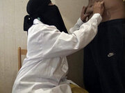 Shy boy is SHOCKED when muslim nurse touches his cock