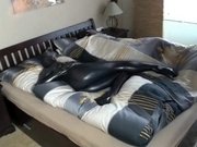 Girl With Big Tits In Black Spandex Zentai Catsuit Fucking A Doll