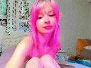 Very cute skinny booty stocking cosplay teen show