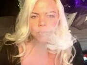 'Cute Bbw smokes with belly play!'
