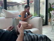 Stepbrother Jerk off Infront of Step Sis but She Caught Him! Masturbate - Org...