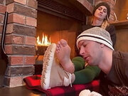 Ski Instructor's Soft Sweaty Perfect Feet Worshipped after being Barefoot in Winter Boots! (HD PREVIEW)