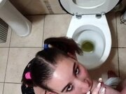 'Chubby teen loves taking daddy for a piss'
