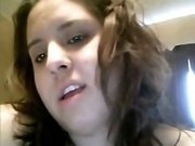 Brown-haired fattie plays with her hairy pussy in hot webcam solo