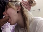 'Deepthroat mouth fucking frustration and gags on the cumshot'