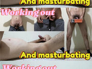 Young man works out, have a boner and ended up masturbating