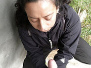 public outdoor blowjob with cum in mouth