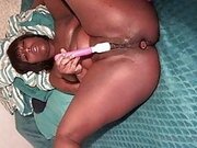 ebony vibrator and buttplug orgasm contractions at 33