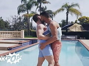 Rise And Shine By The Pool With Sculpted Guys Brysen And Riley Giving Their All - TWINKPOP