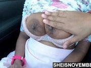 'I'm Parking My Car To Squeeze My Stepdaughter Gigantic Areolas And Young Big Boobs Closeup In Public, Innocent Busty Ebony'