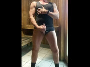 DILF JockDad87 Shoots another hot load in the Sauna