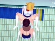 'sounandesuka Homare and Asuka become passionate in the pool'