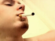 Gay teen Wets His Cigar With The Tip Of His Dick