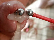 e-stim in piercing PA+ and anal cum ejac with catheter inside cock