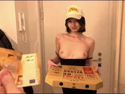 Sexy Delivery Girl Ate My Pizza and Let Me Fuck Her Pussy so She Wouldn't get...