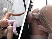 Perfect Catgirl Loves Milk Play and Pink Pussy Stretching with Fat Dick