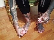 Foot fetish compilation 1 - Feet of a tattooed MILF