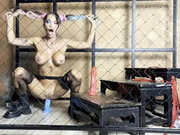 Crazy Harley Quinn Fucks Herself Hard with a Baseball Bat and Big Toys