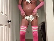 Crossdresser posing in Pink