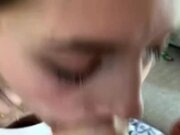 'Petite gf sucking and fucking with a hard squirt at the end '