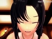 'Aerith and some guys get a sucking and fucking sex party going at Tifa's bar'