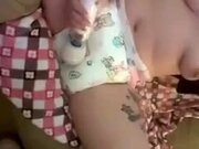 'Secret diaper girl fills diaper and has screaming orgasm '