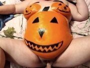'Sexy pregnant pumpkin squirting on big cock'