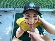 Pornhub Model Fucks in Public Dugout - Blowjob, Rimjob, Cumkiss