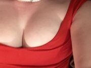 'Blonde TEEN STEPDAUGHTER teases & begs DADDY tight red dress SELFIE JOI'