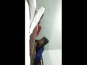Indian village girl gives blowjob to her boyfriend at hotel