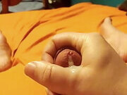 Chubby guy jerking his little dick