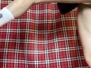 'Japanese schoolgirl shows off her white panties'