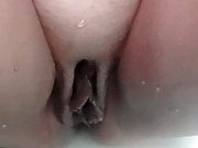 My Piss Slut's shaved pissing cunt