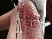 Mr Thick Dick 02: Milking Machine on an 8 inch thick uncut cock