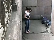 Amateur chick with breath-taking booty gets caught on my hidden cam