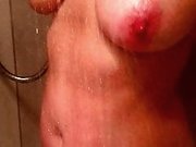 Big nipples saggy tits mature wife shower