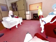POV Group of Girls Touch Themselves Moaning Loudly, Lesbians Masterbating to Each Other