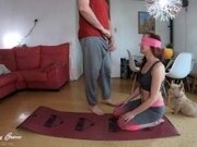 'My teacher cheats on me with a sensory yoga session and fill my pussy'