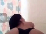 Sexy Ebony Teen with Big Tits Gives Live Solo Bubble Bath