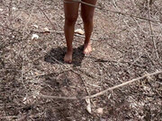 india desi girl was  caught alone  in jundle , indian big ass fucked as football in jungle