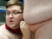 Sucking Daddy in Sweet Shop