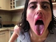 'I took my maid washing dishes and ate her pussy until she filled her face with cum'