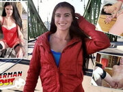 Skinny Tall Teen Lana Lenani with Long Legs and Hair at Casting Fuck