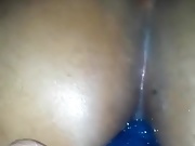 Bbw tip of blue toy in ass